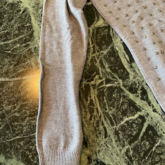 NWT women’s wool Studded sweater gray long sleeve size PS From Burlington Coat - Picture 5 of 8